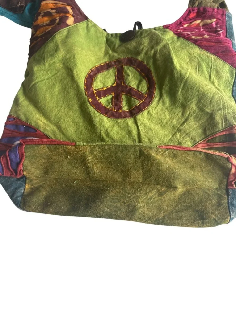 Nepal 100% Cotton Hippie Boho Bag Peace Sign Patchwork Festival Shoulder Purse
